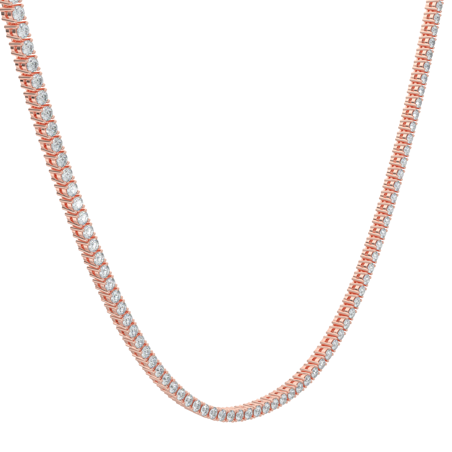 Cascade Diamond Tennis Necklace-Rose Gold