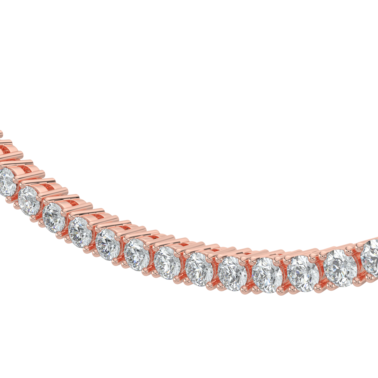 Cascade Diamond Tennis Necklace-Rose Gold