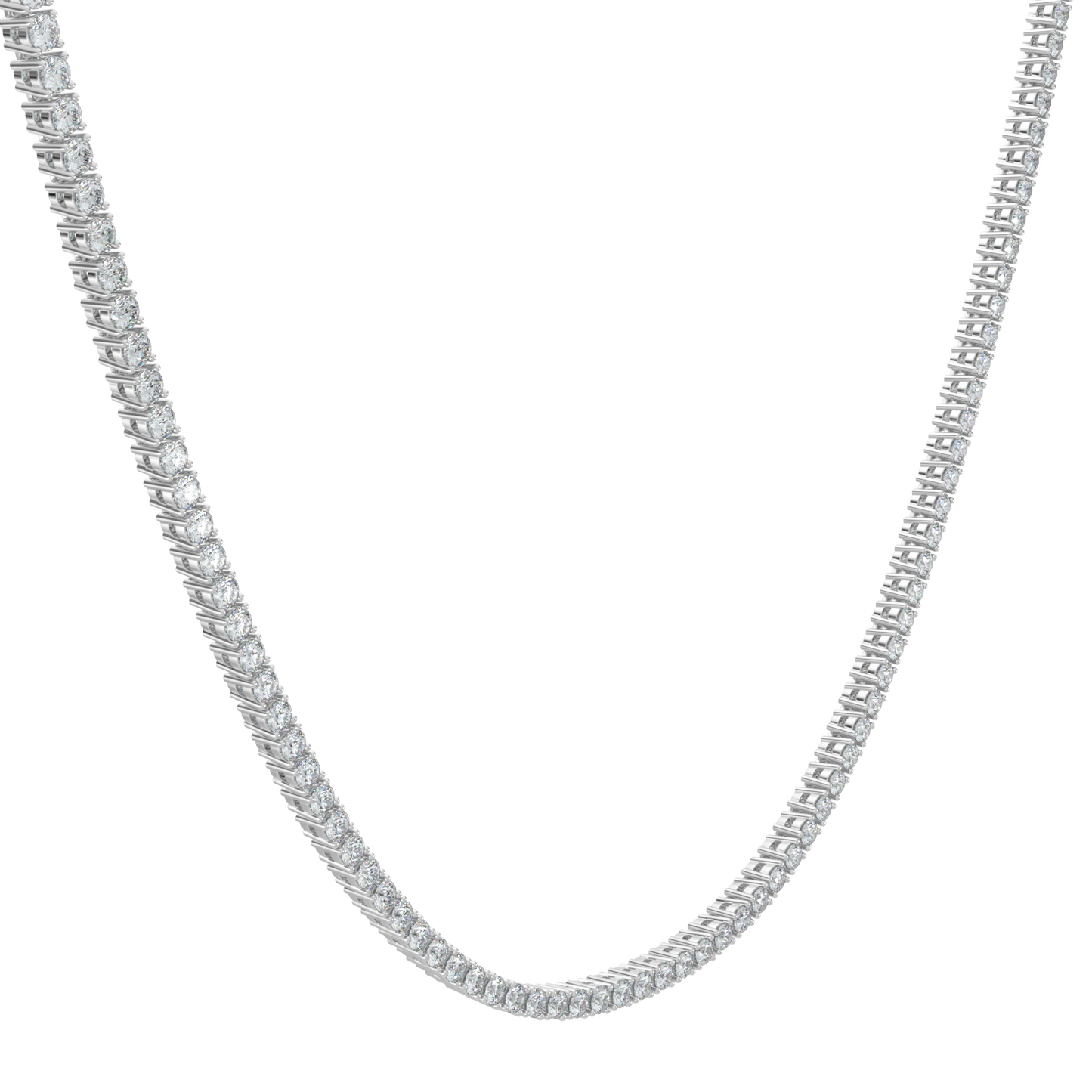 Cascade Diamond Tennis Necklace-White Gold