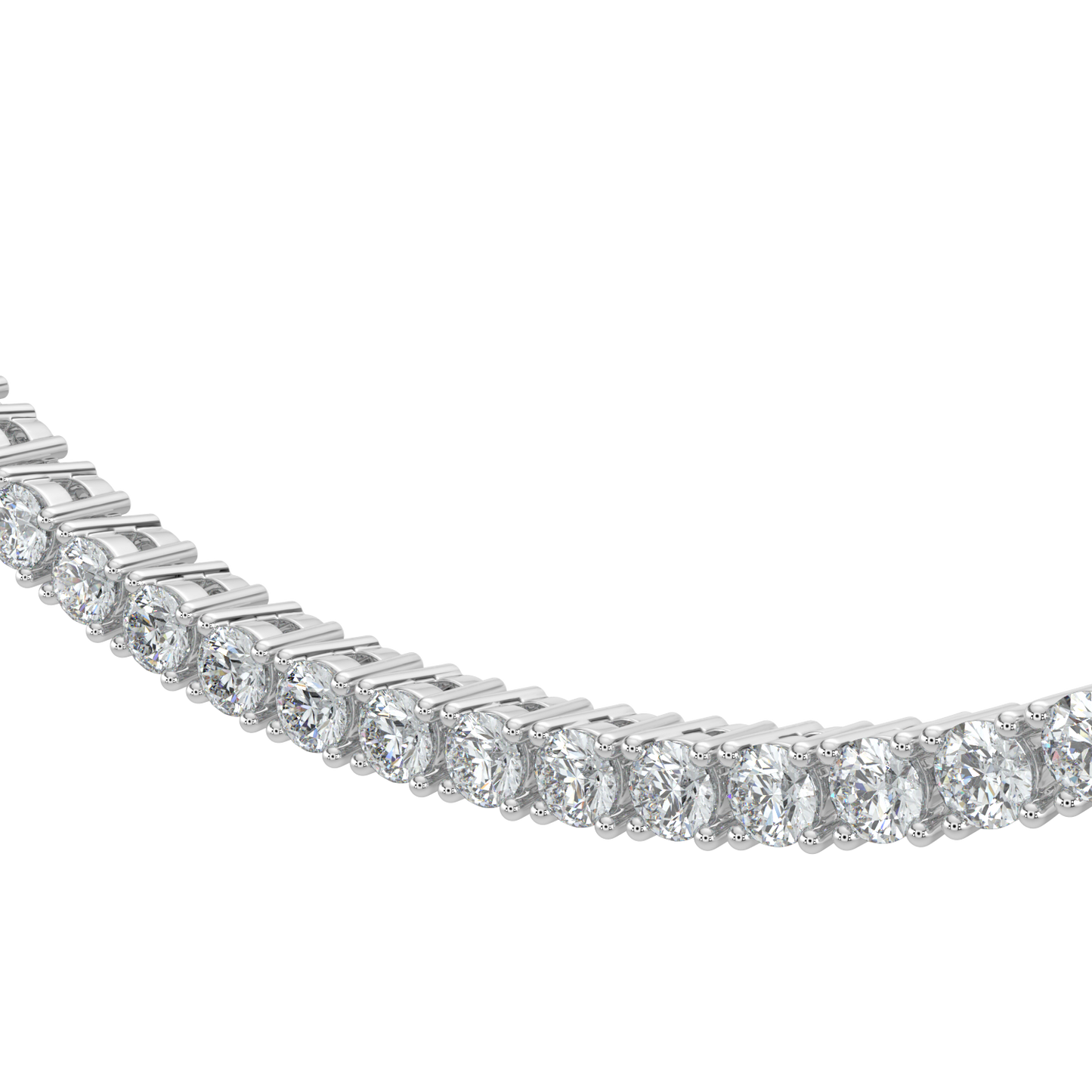Cascade Diamond Tennis Necklace-White Gold