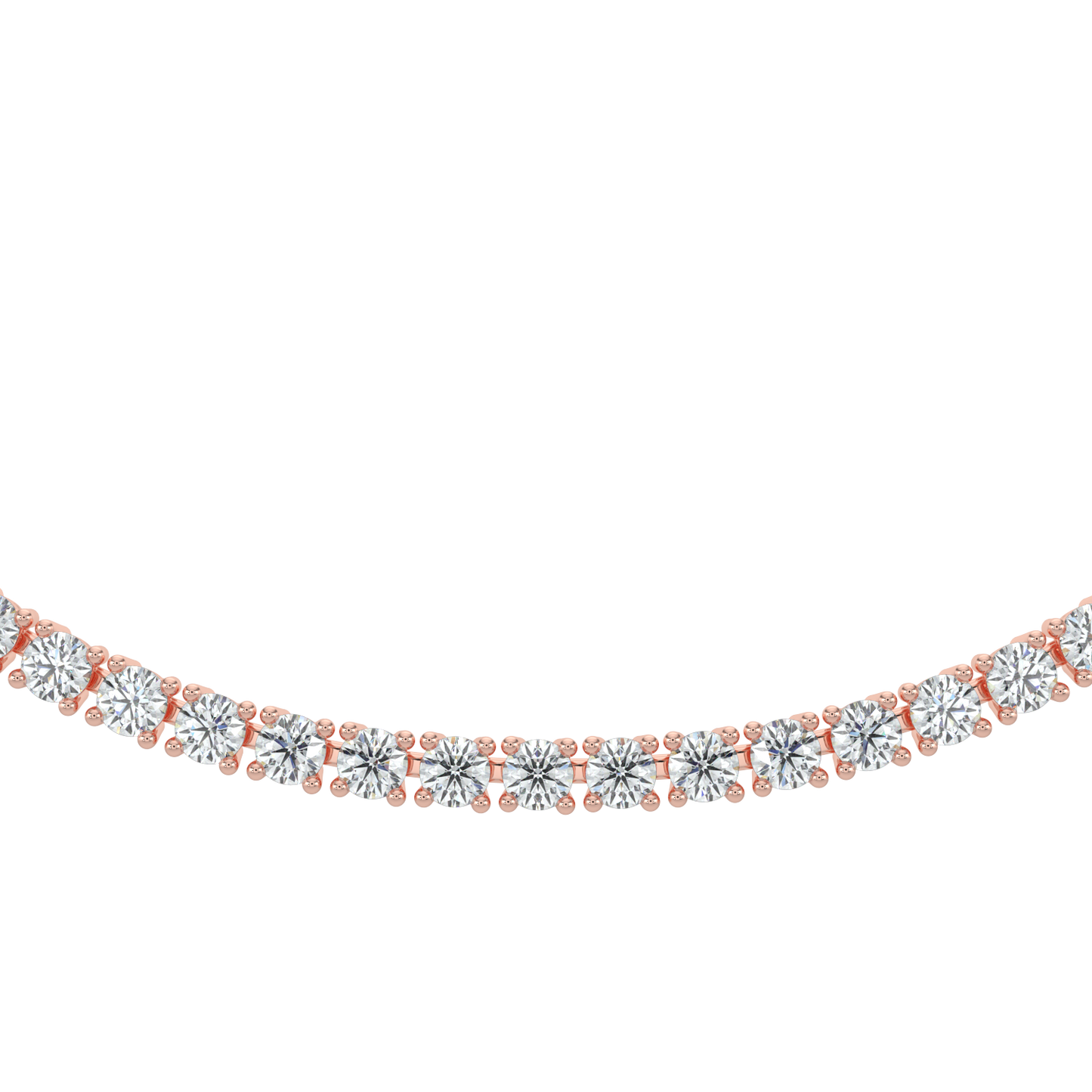 Cascade Diamond Tennis Necklace-Rose Gold