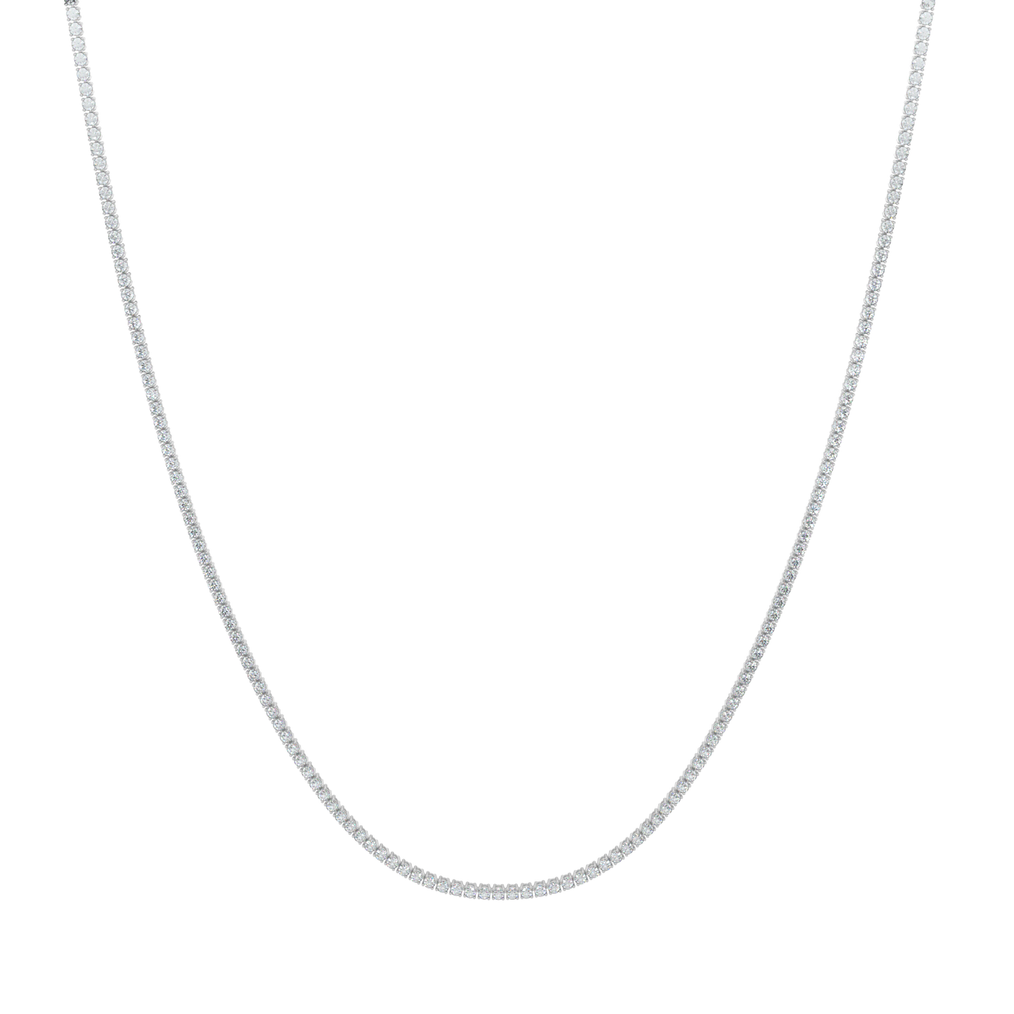 Cascade Diamond Tennis Necklace-White Gold