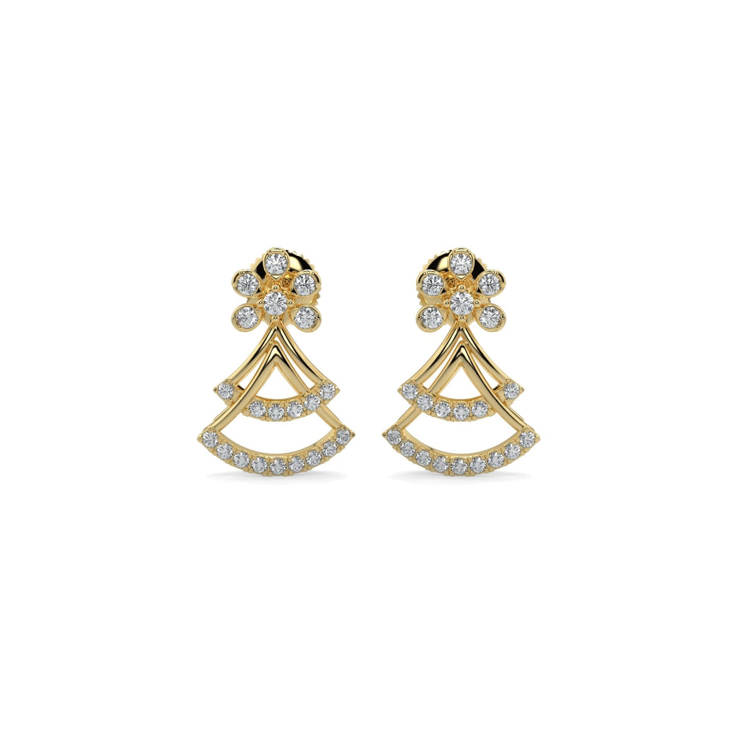Sparkle Diamond Earrings-Yellow Gold