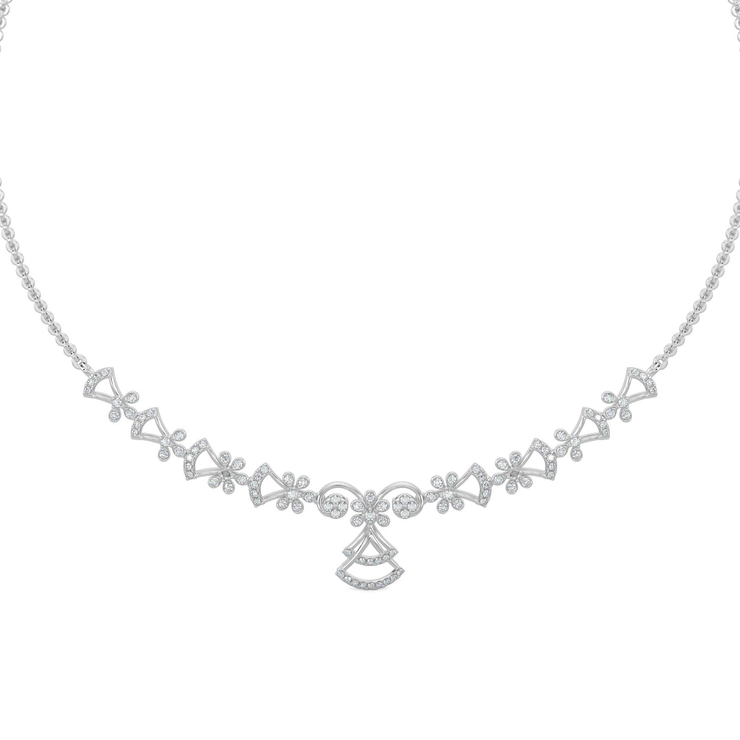 Sparkle Diamond Necklace-White Gold