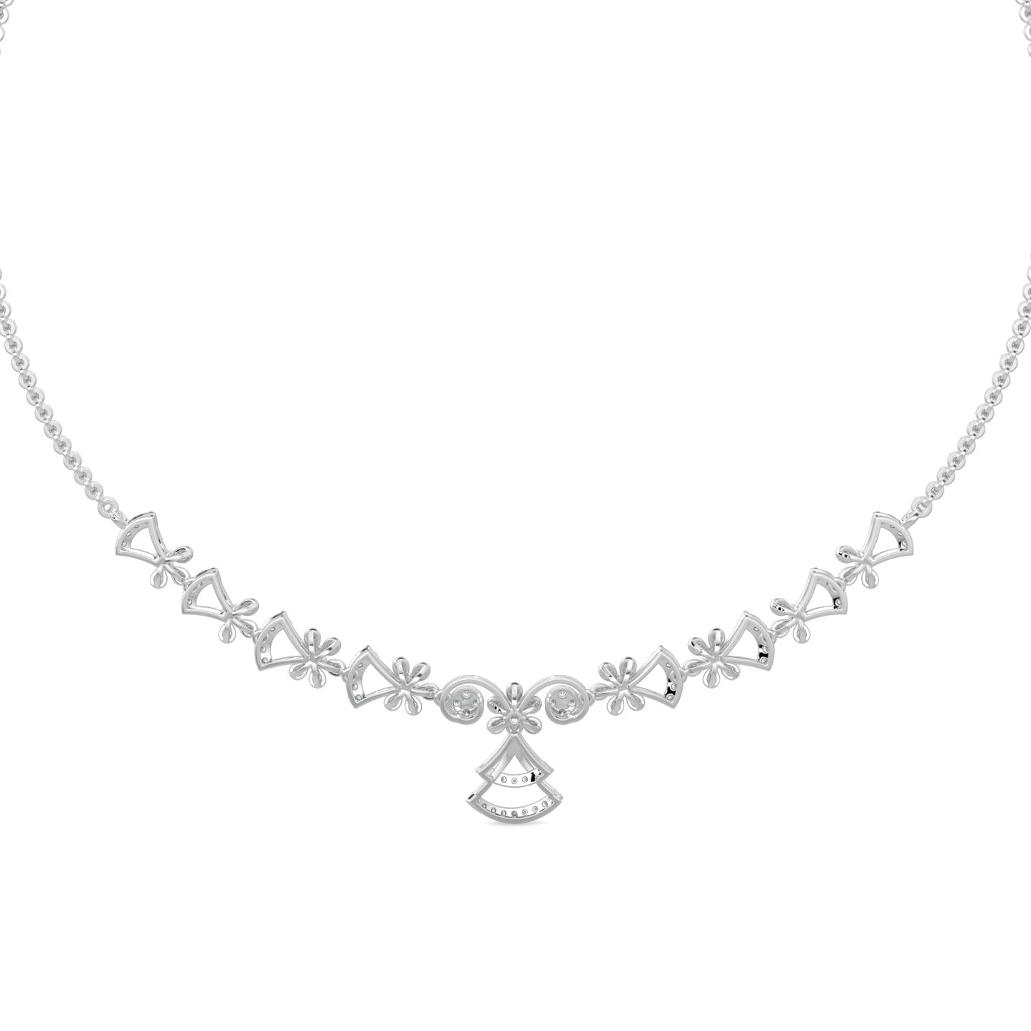 Sparkle Diamond Necklace-White Gold