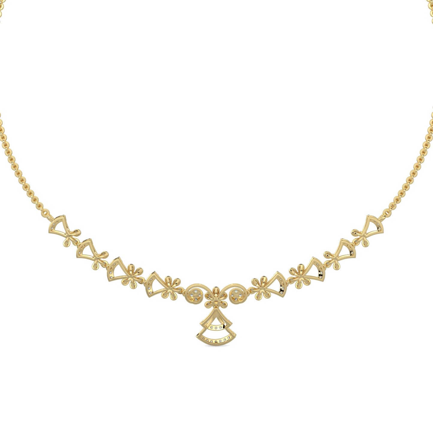 Sparkle Diamond Necklace-Yellow Gold