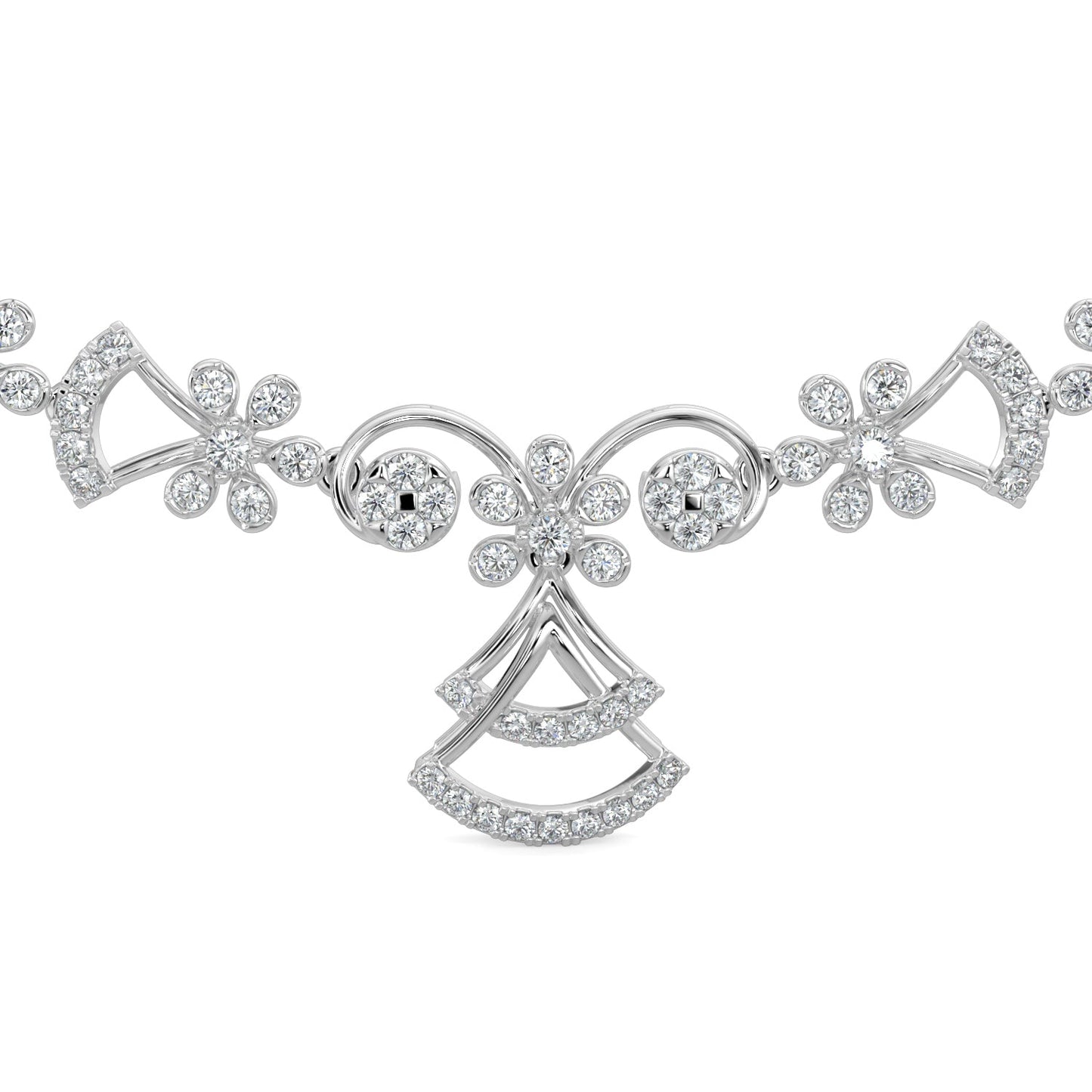 Sparkle Diamond Necklace-White Gold