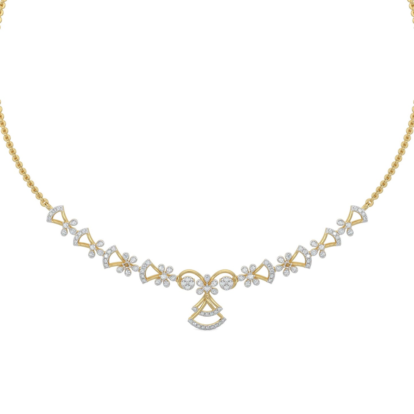 Sparkle Diamond Necklace-Yellow Gold