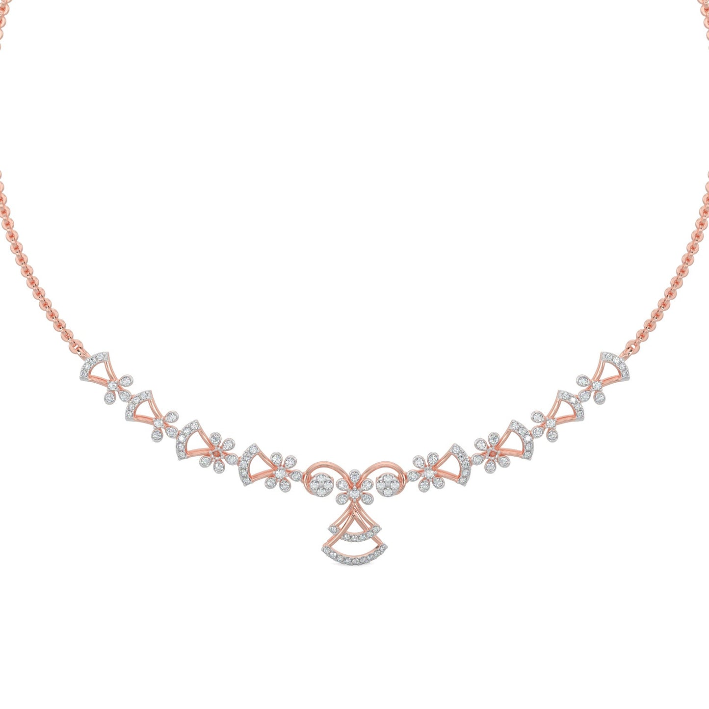 Sparkle Diamond Necklace-Rose Gold