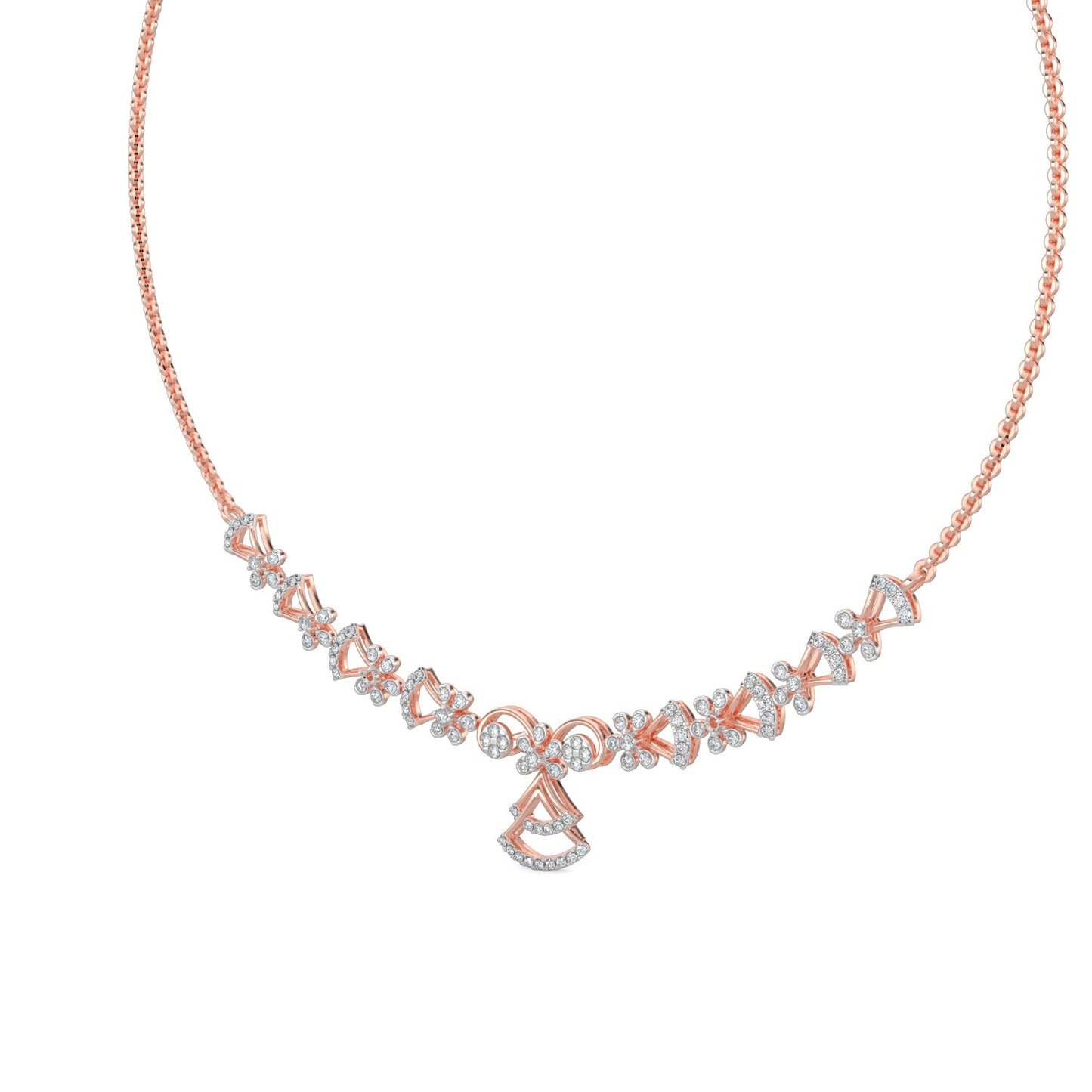 Sparkle Diamond Necklace-Rose Gold