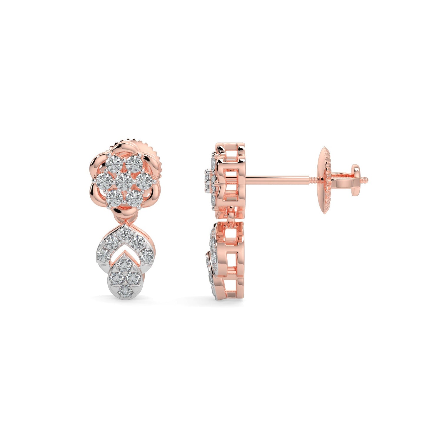 Enchanted Diamond Earrings-Rose Gold