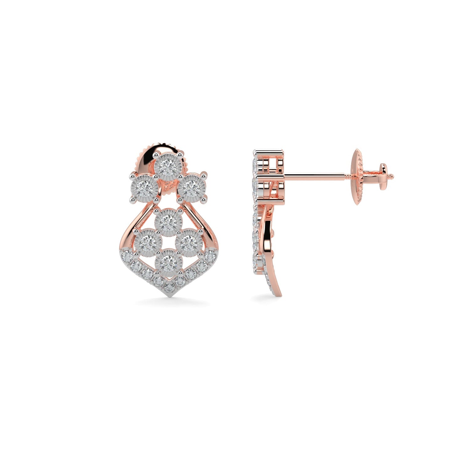 Celestial Diamond Earrings-Rose Gold