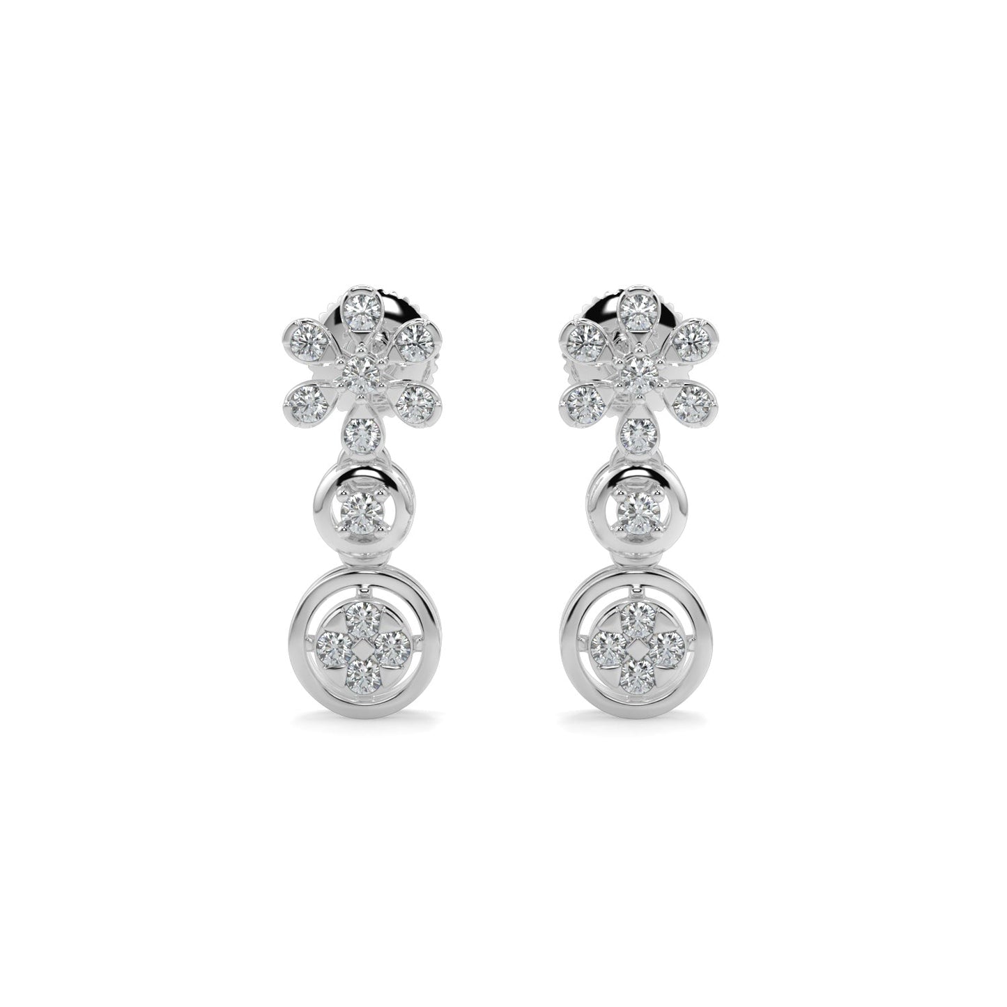 Daisy Dreams Diamond Earrings-White Gold