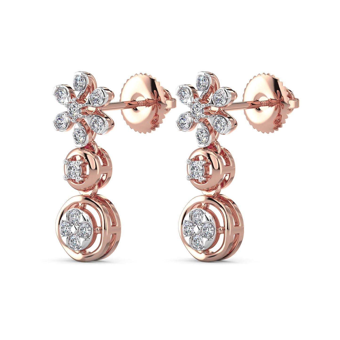 Daisy Dreams Diamond Earrings-Rose Gold