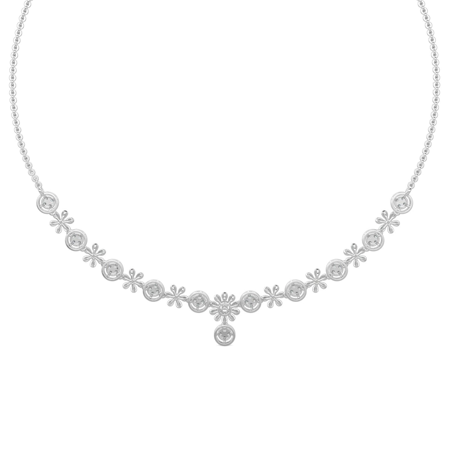 Daisy Dreams Diamond Necklace-White Gold