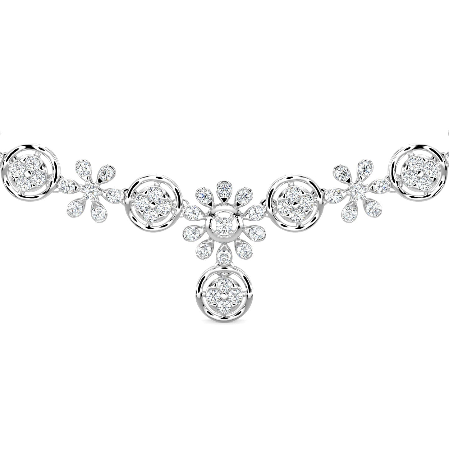 Daisy Dreams Diamond Necklace-White Gold