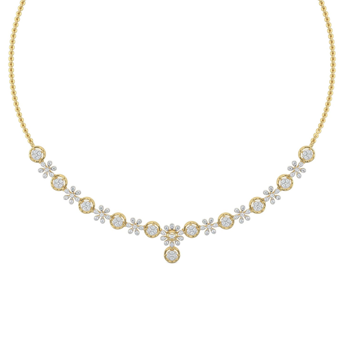 Daisy Dreams Diamond Necklace-Yellow Gold