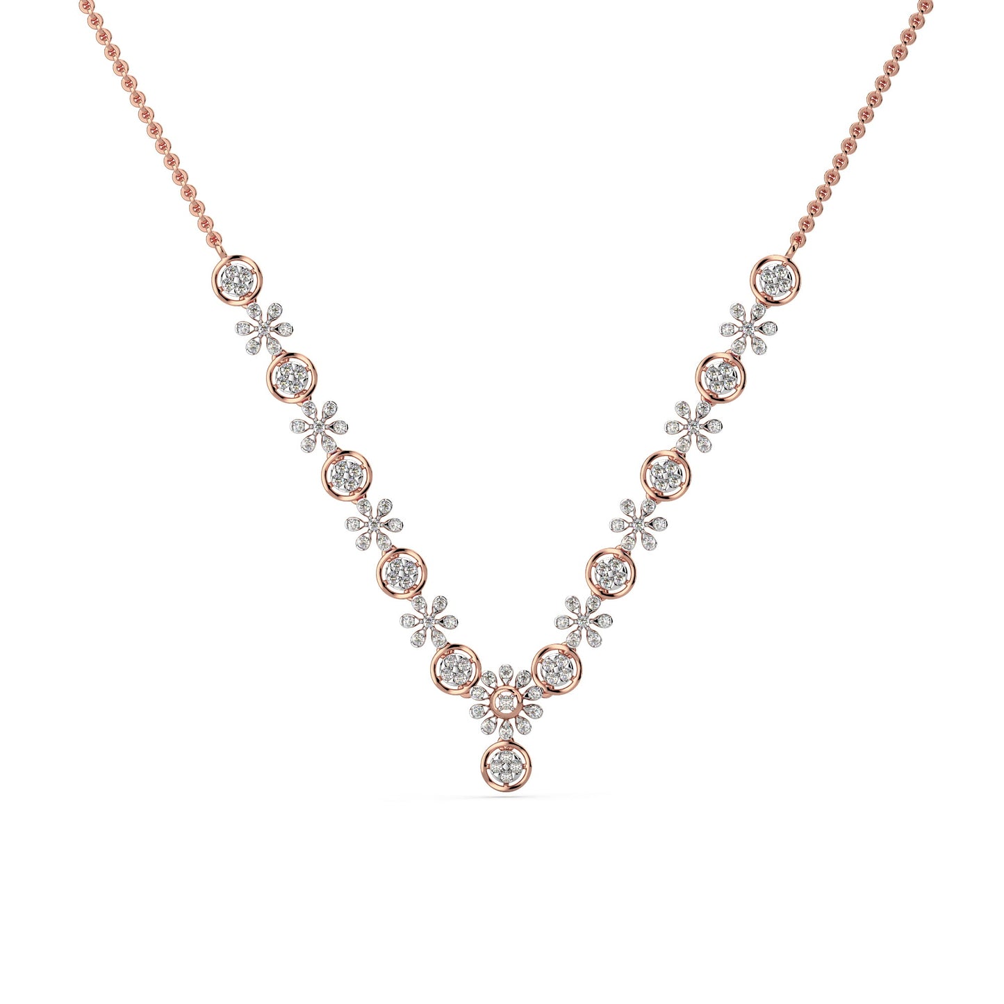 Daisy Dreams Diamond Necklace-Rose Gold