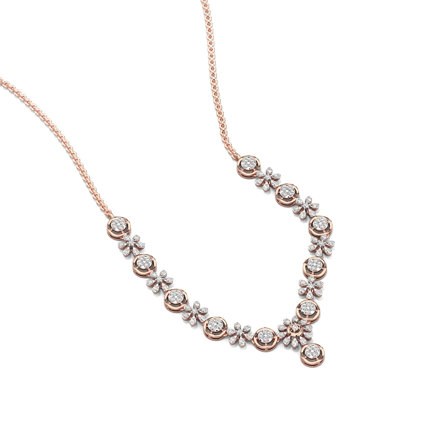 Daisy Dreams Diamond Necklace-Rose Gold