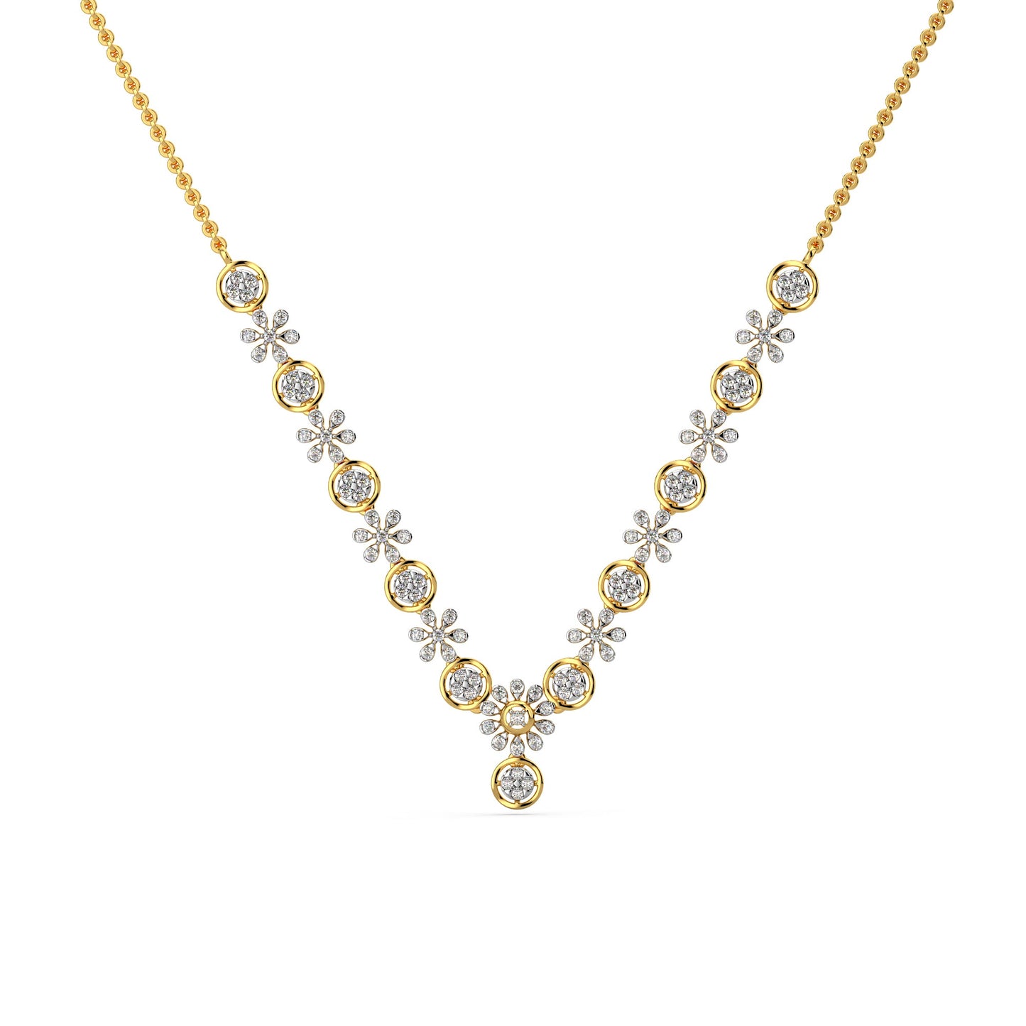 Daisy Dreams Diamond Necklace-Yellow Gold