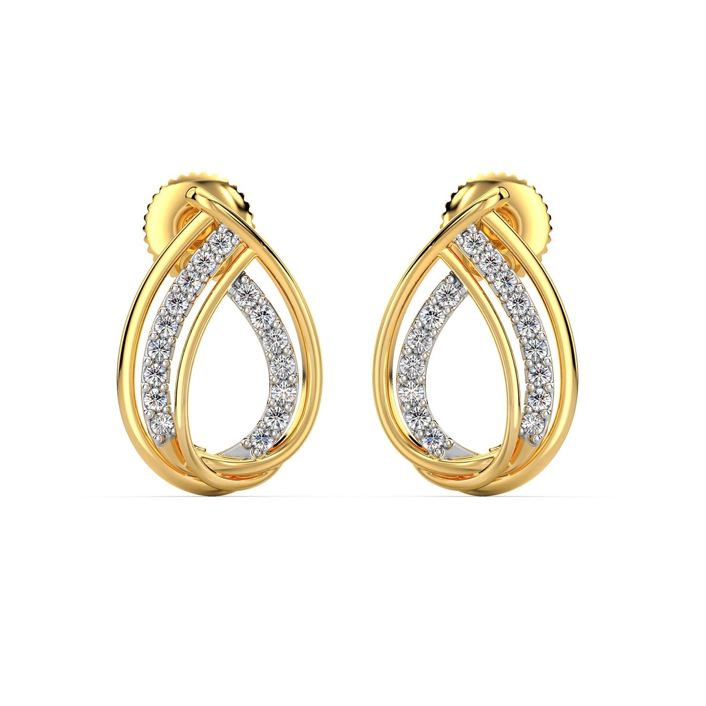 Forever Shine Diamond Earrings-Yellow Gold