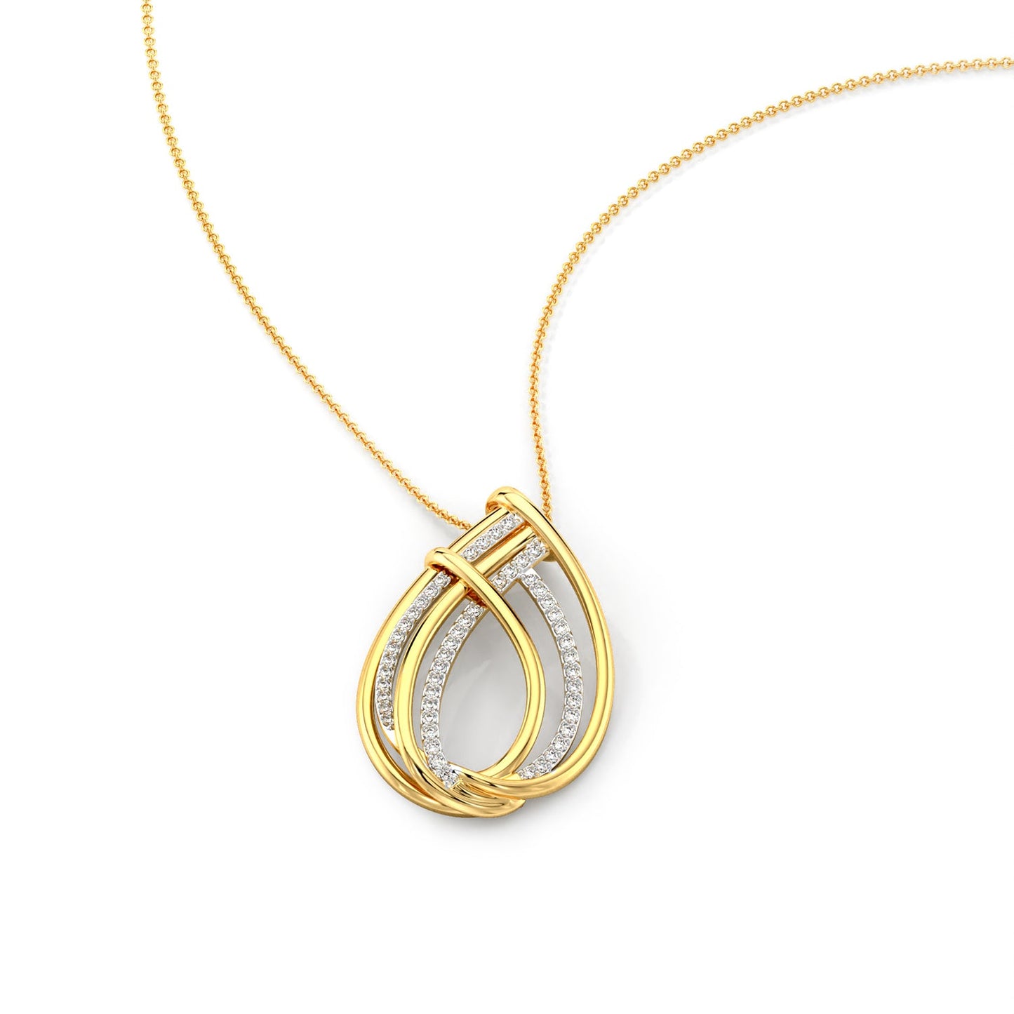 Forever Shine Diamond Pendant-Yellow Gold