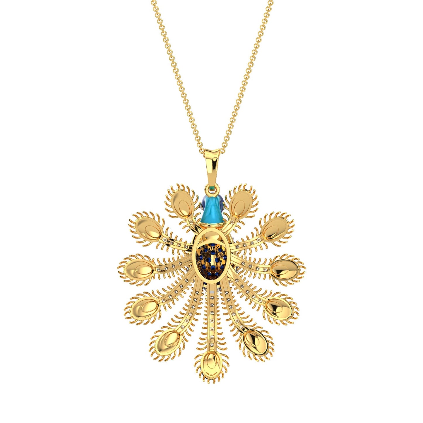 Divine Plumage Pendant-Yellow Gold