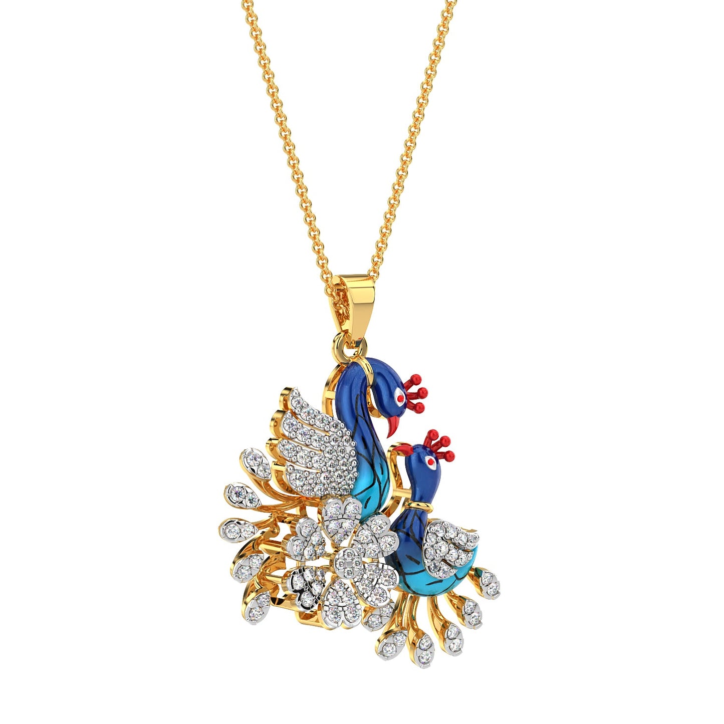 Peachick Diamond Pendant-Yellow Gold