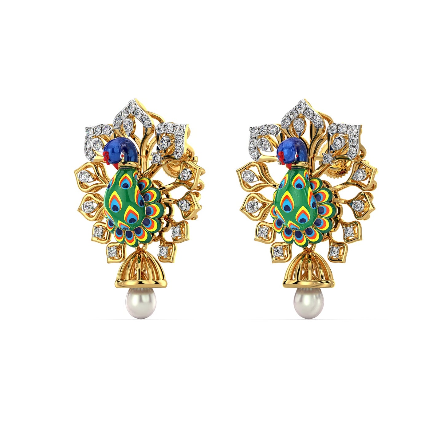 Plume Elegance Earring-Yellow Gold