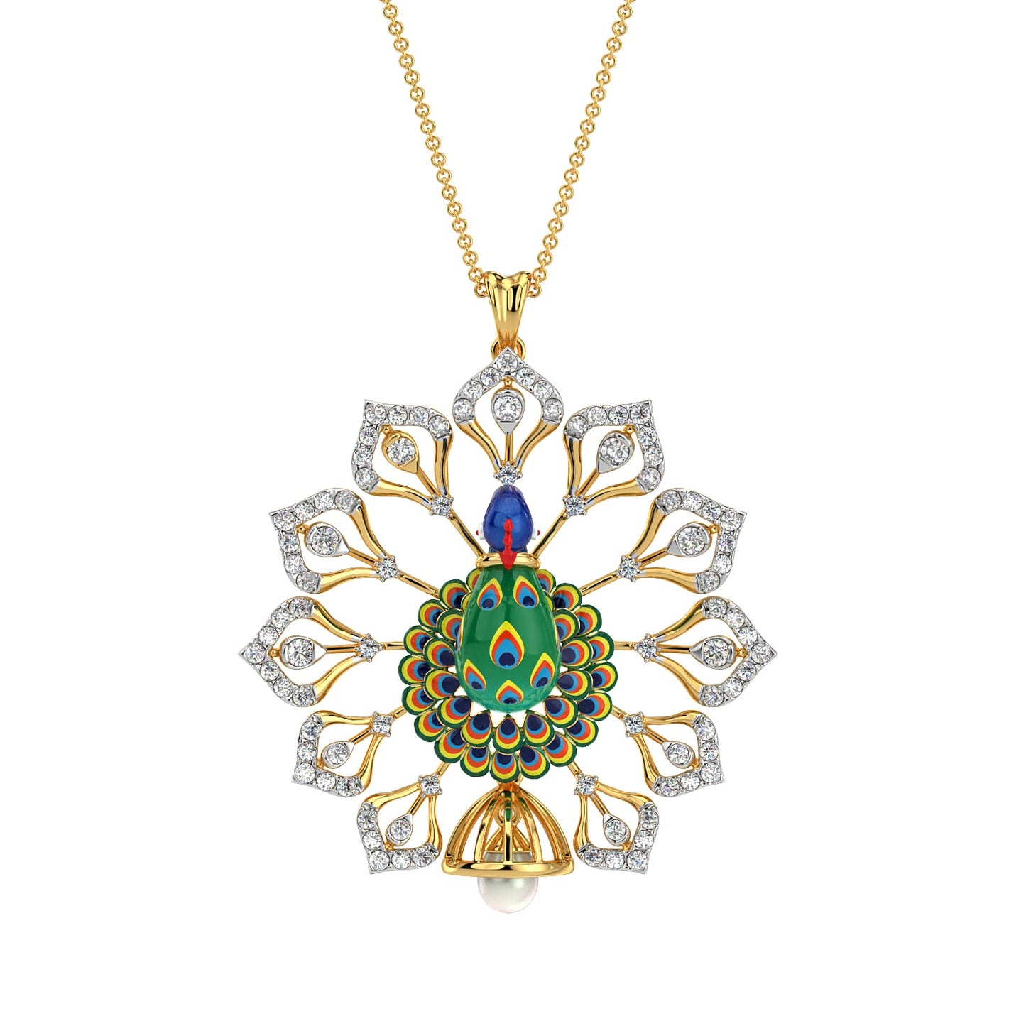 Plume Elegance Pendant-Yellow Gold