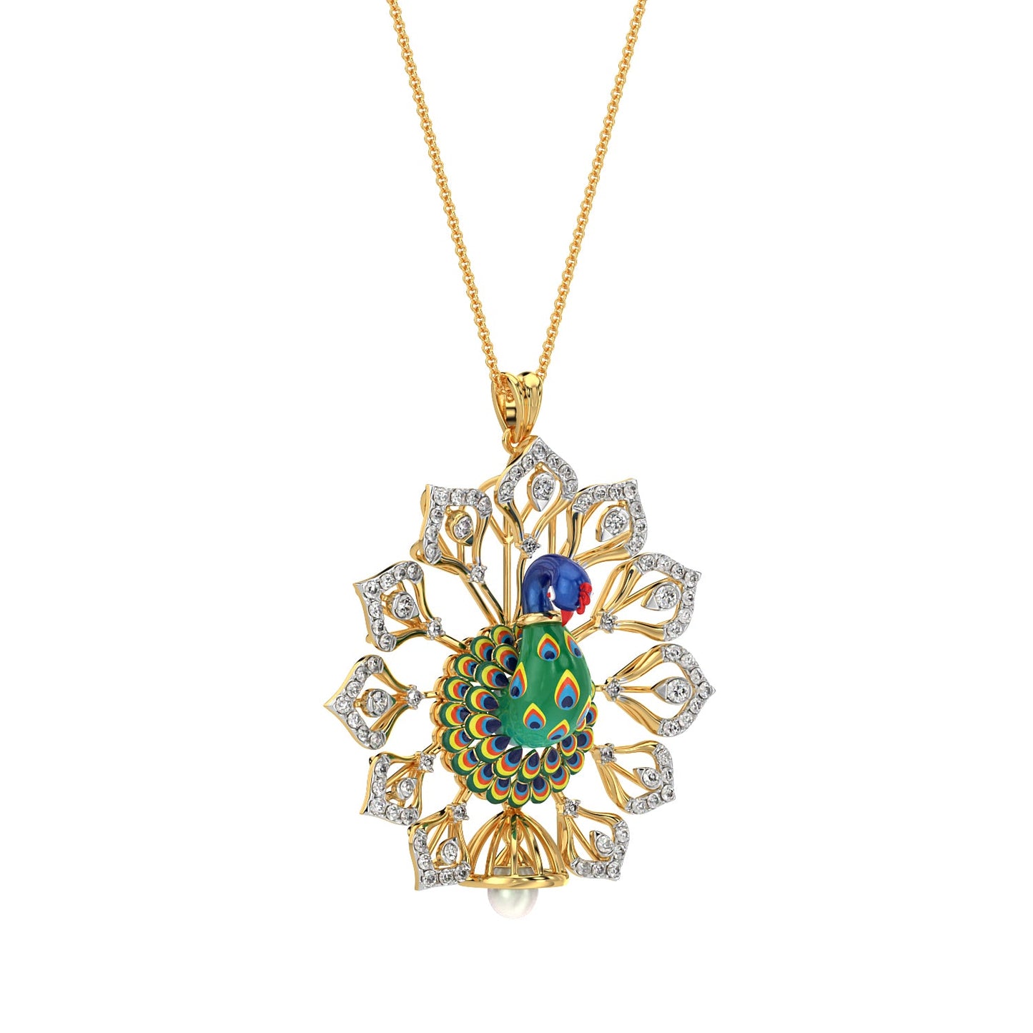 Plume Elegance Pendant-Yellow Gold