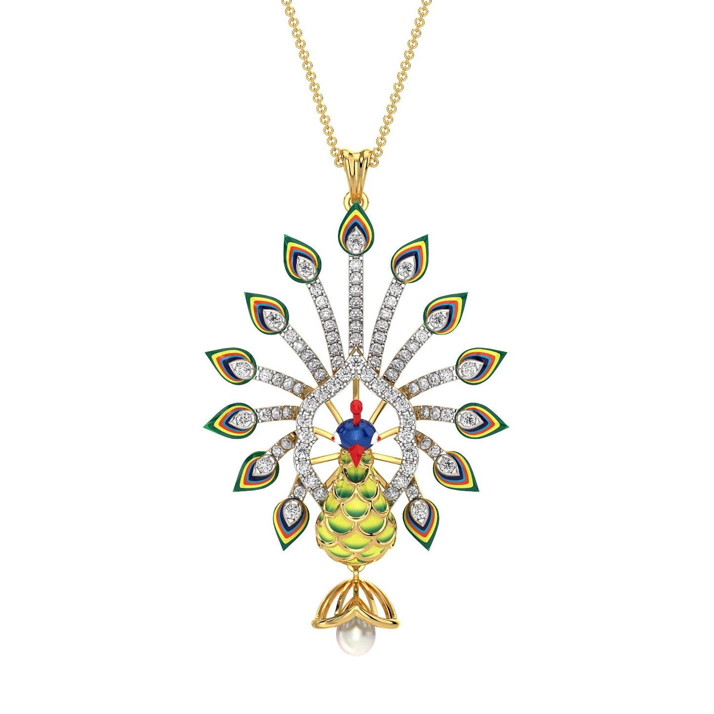 Majestic Plumage Pendant-Yellow Gold
