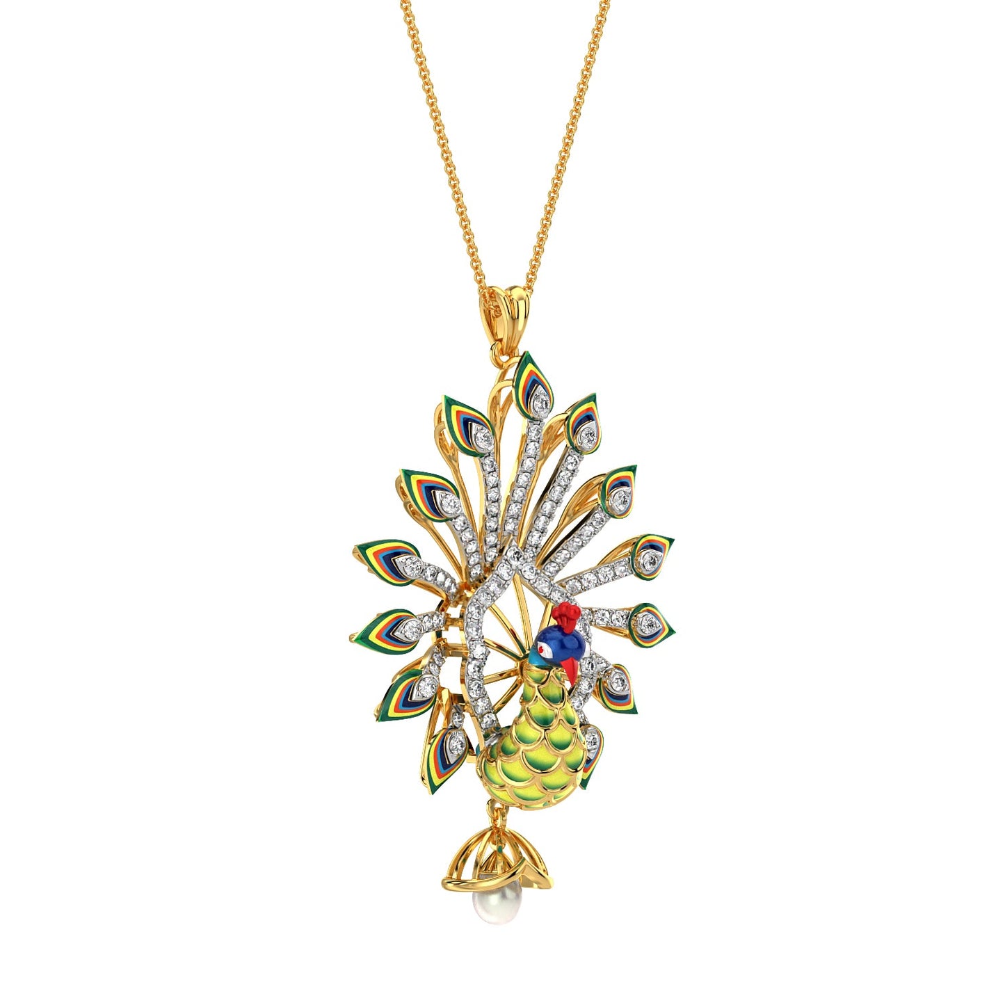 Majestic Plumage Pendant-Yellow Gold