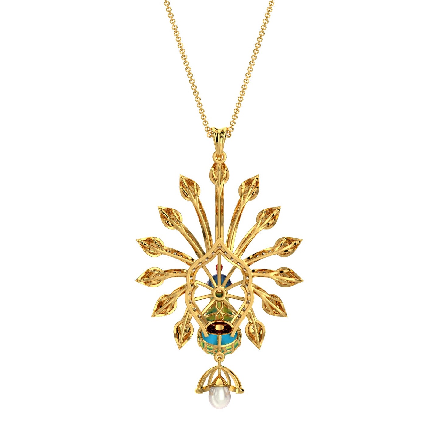 Majestic Plumage Pendant-Yellow Gold
