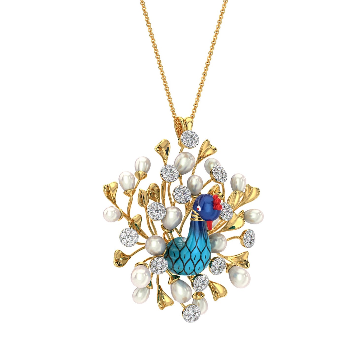 Feathered Mirage Pendant-Yellow Gold