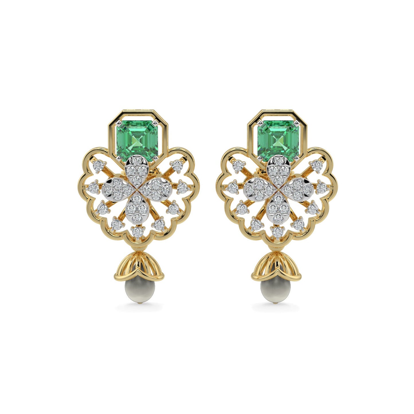 Velvet Night Gems Earrings-Yellow Gold