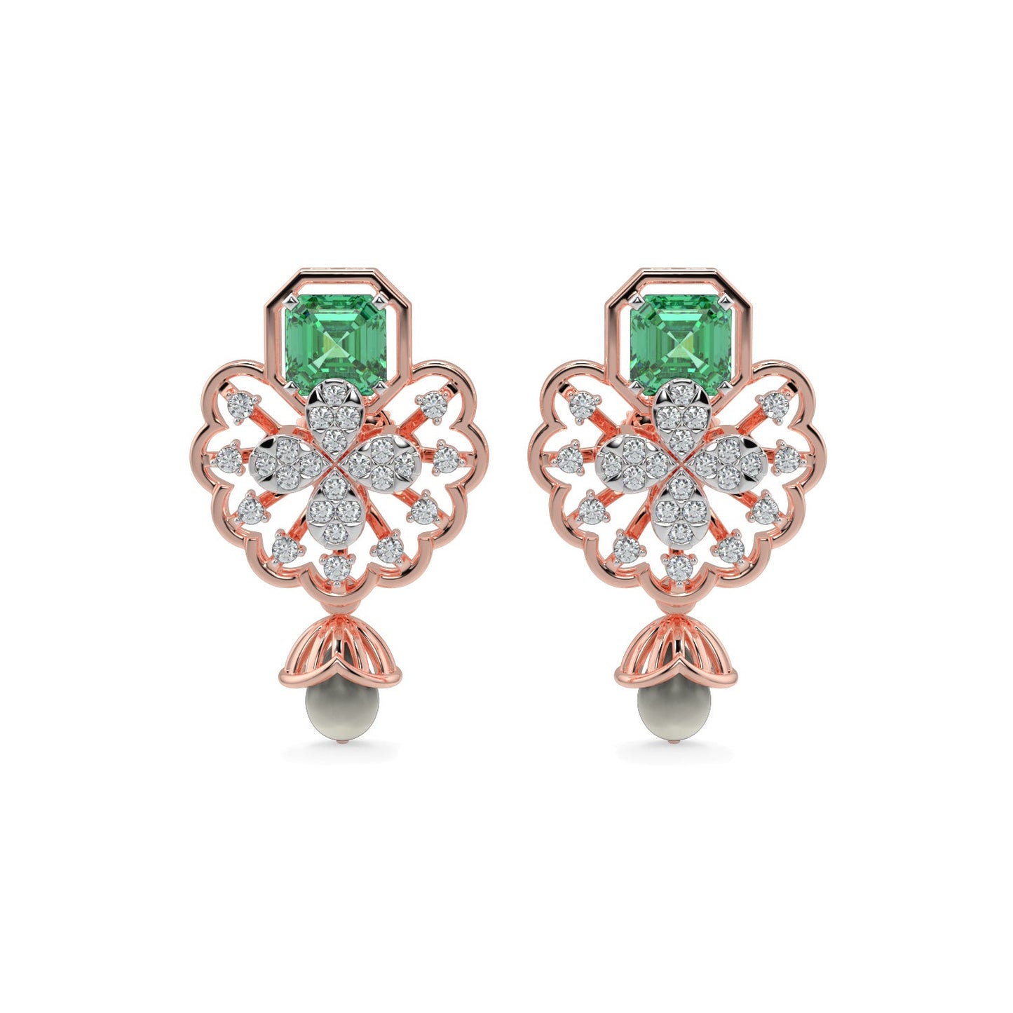 Velvet Night Gems Earrings-Rose Gold