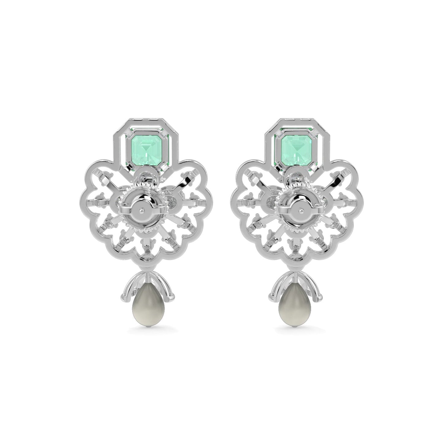 Velvet Night Gems Earrings-White Gold