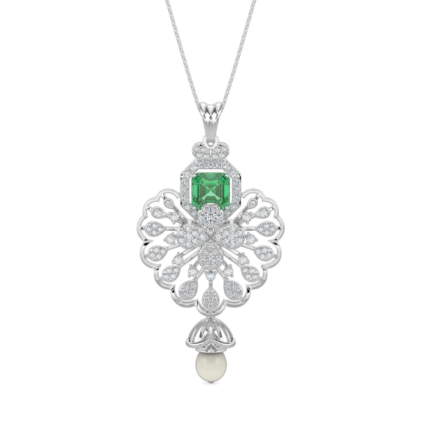 Velvet Night Gems Pendant-White Gold