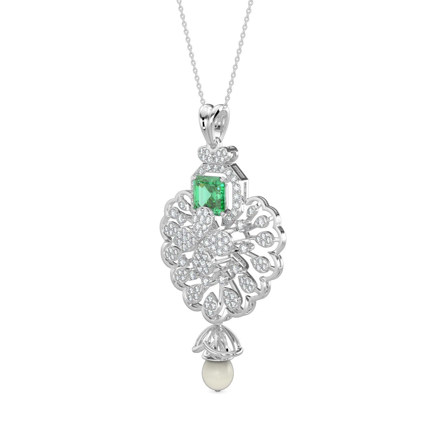 Velvet Night Gems Pendant-White Gold