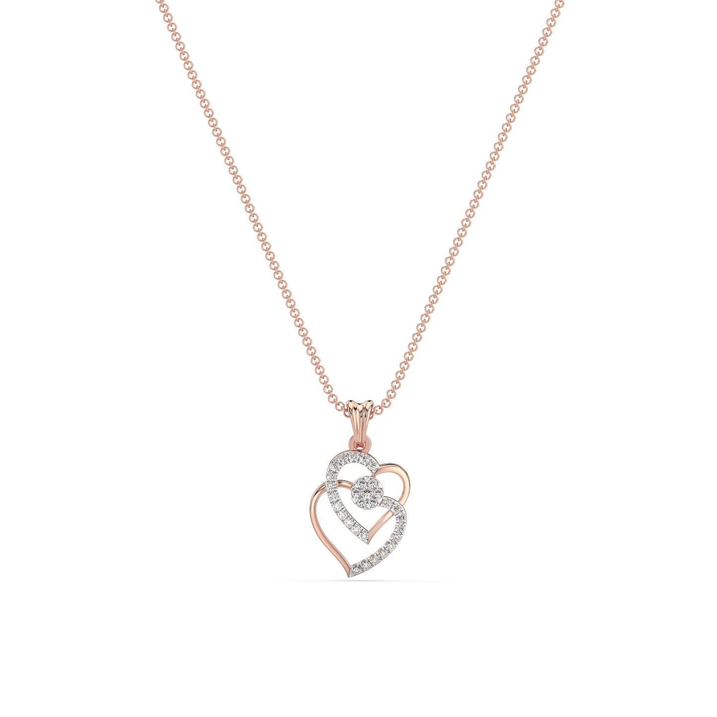Heart Diamond Pendant-Rose Gold