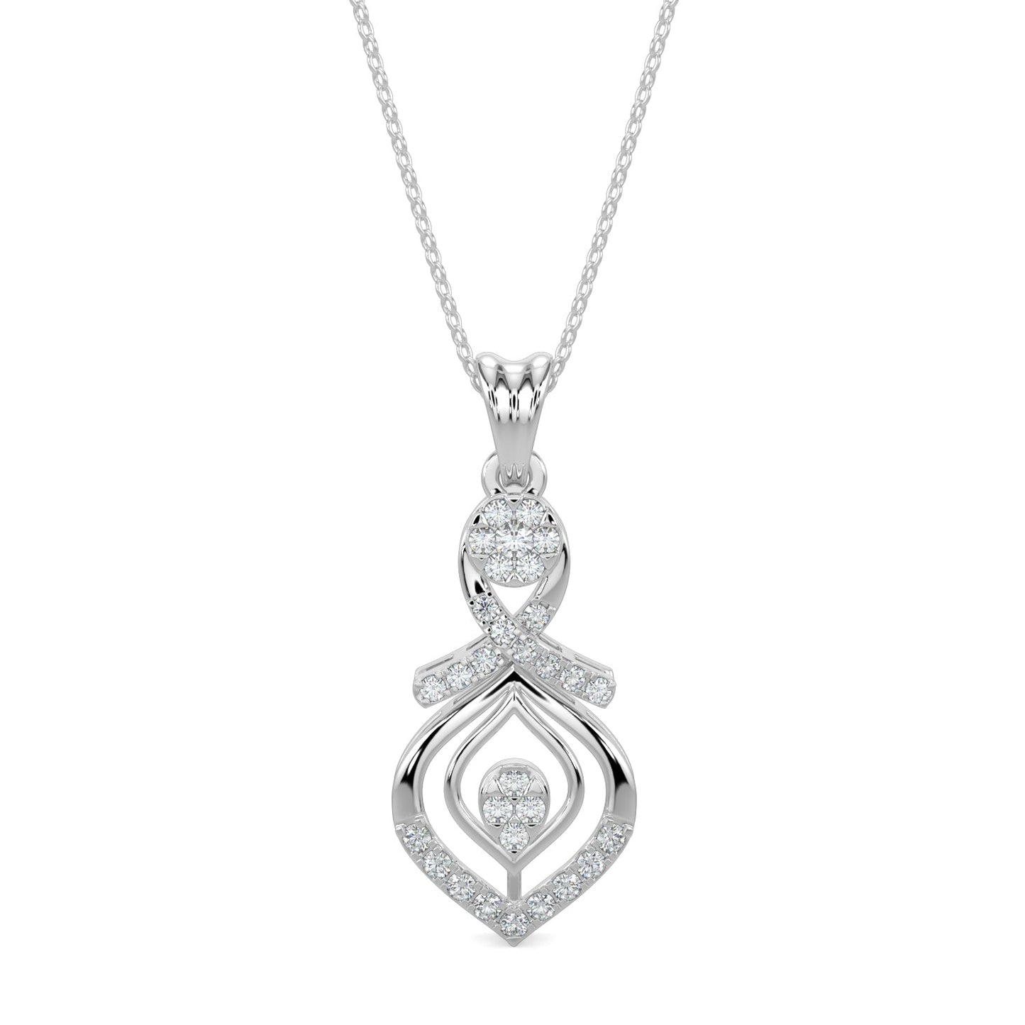 Twilight Drop Pendant-White Gold