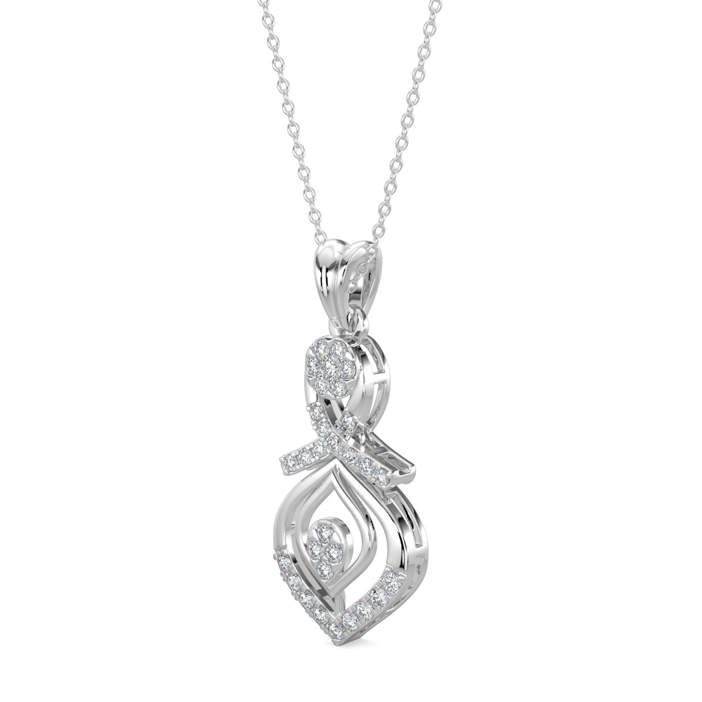 Twilight Drop Pendant-White Gold
