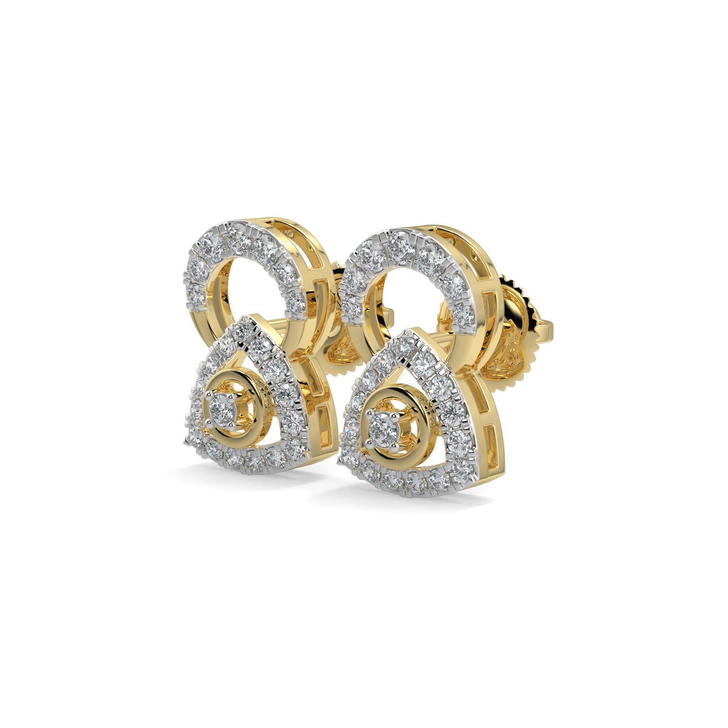 Whisper in the Winds Studs-Yellow Gold