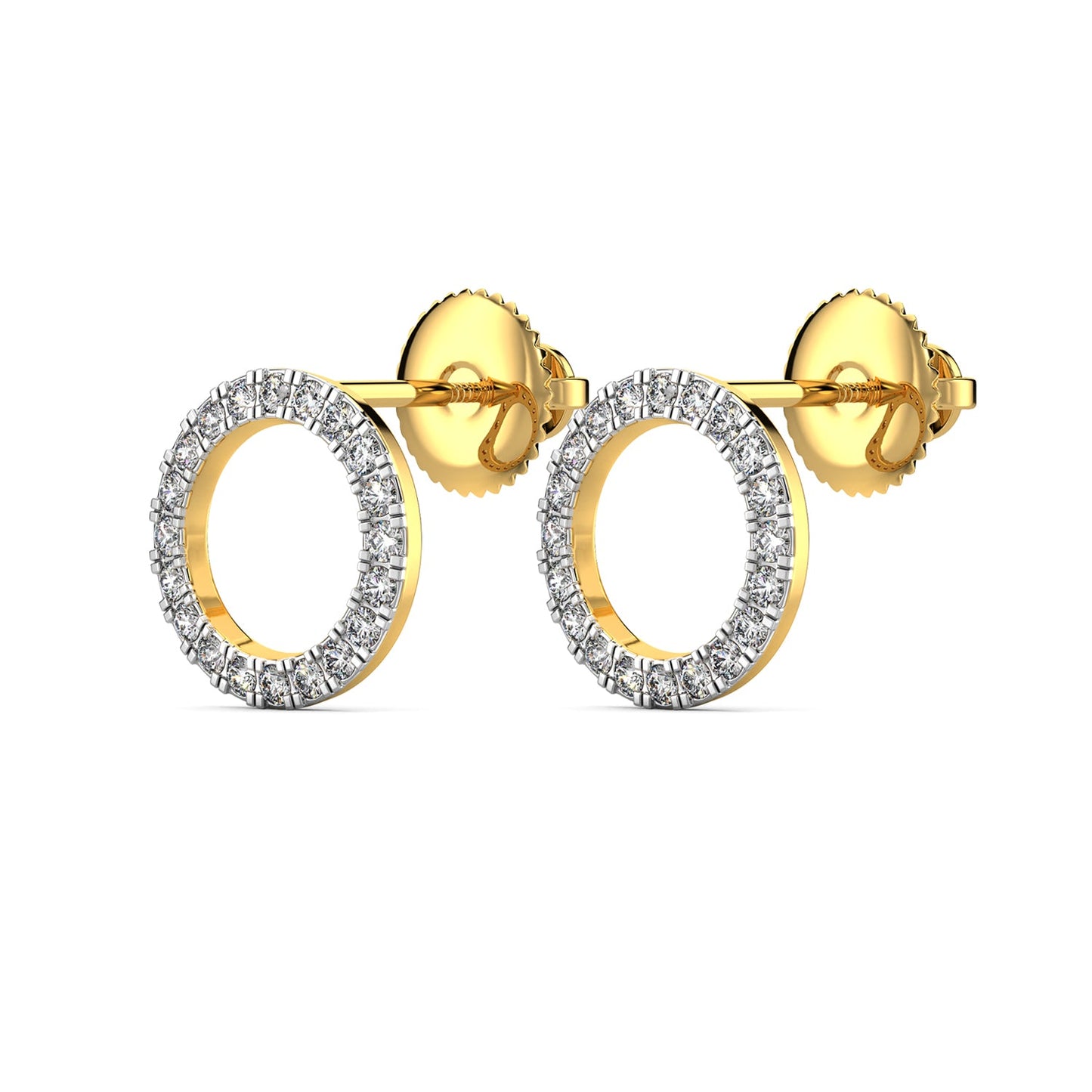 Orbit Diamond Earrings-Yellow Gold
