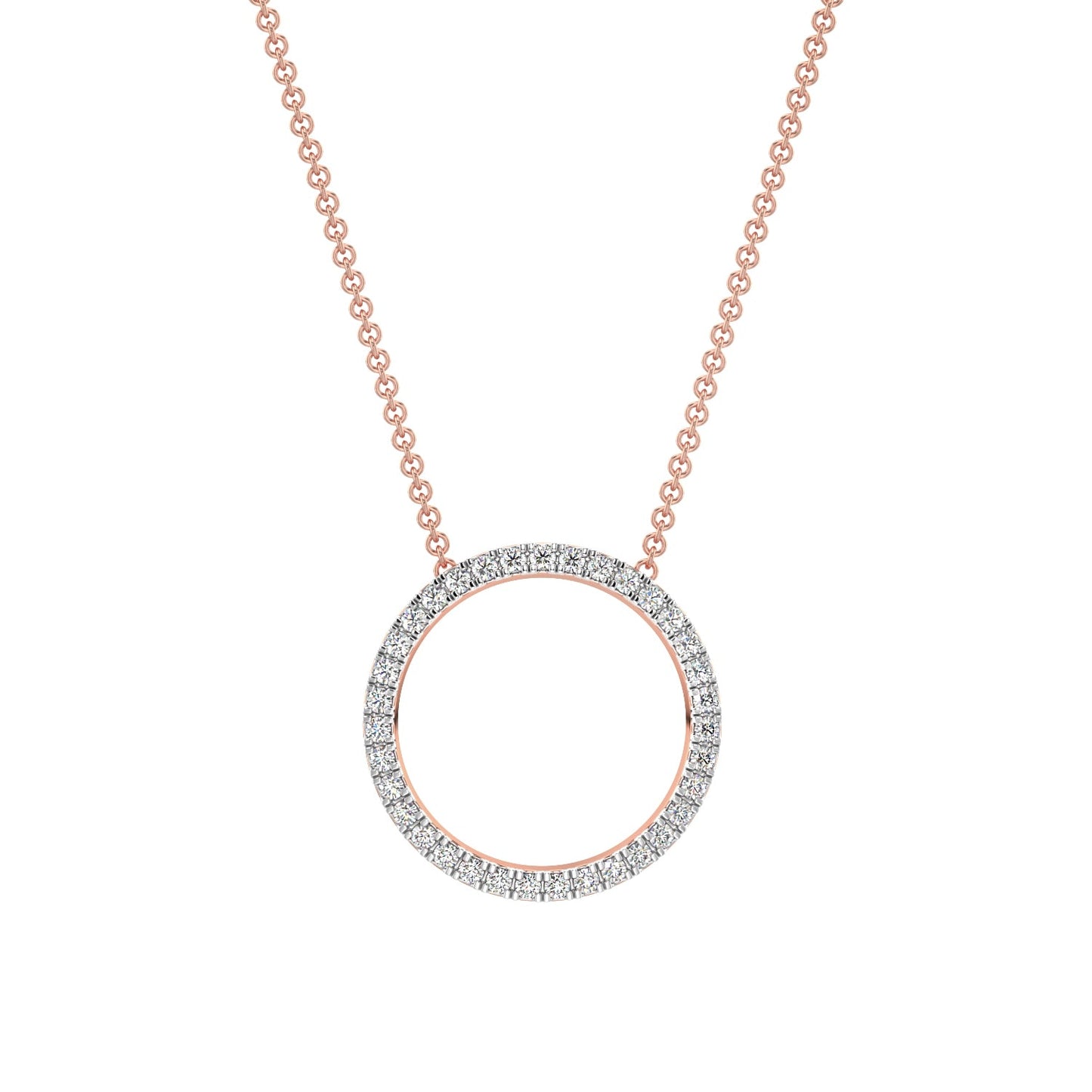 Orbit Diamond Chain Necklace-Rose Gold