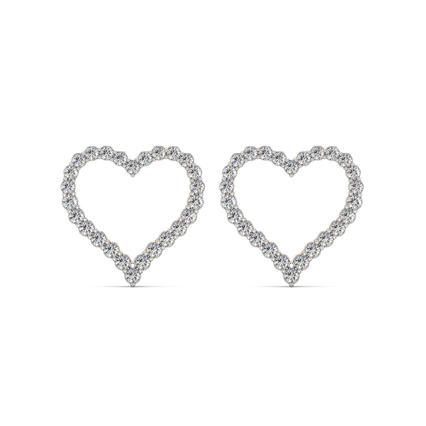 Diamond Heart Earrings-Rose Gold