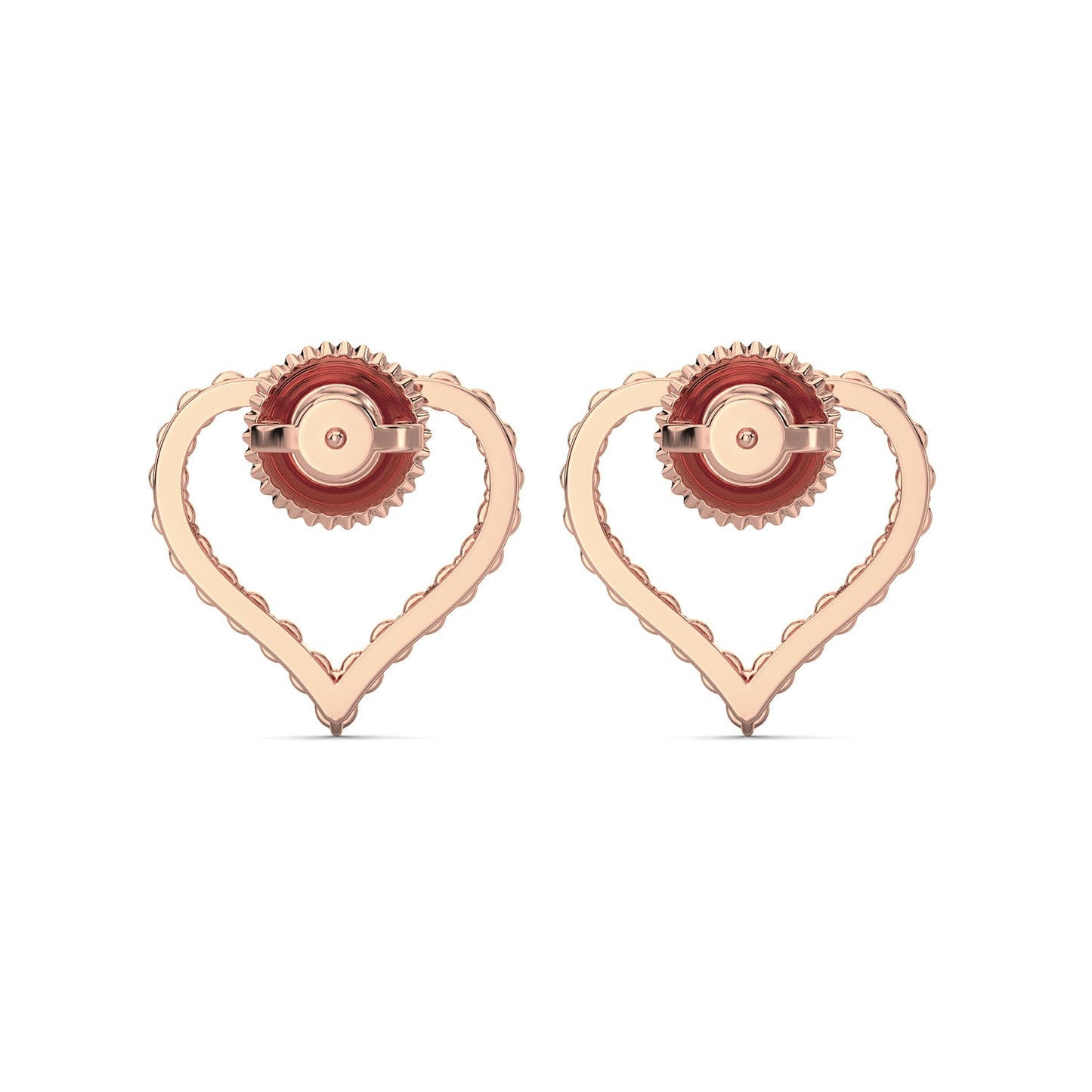 Diamond Heart Earrings-Rose Gold
