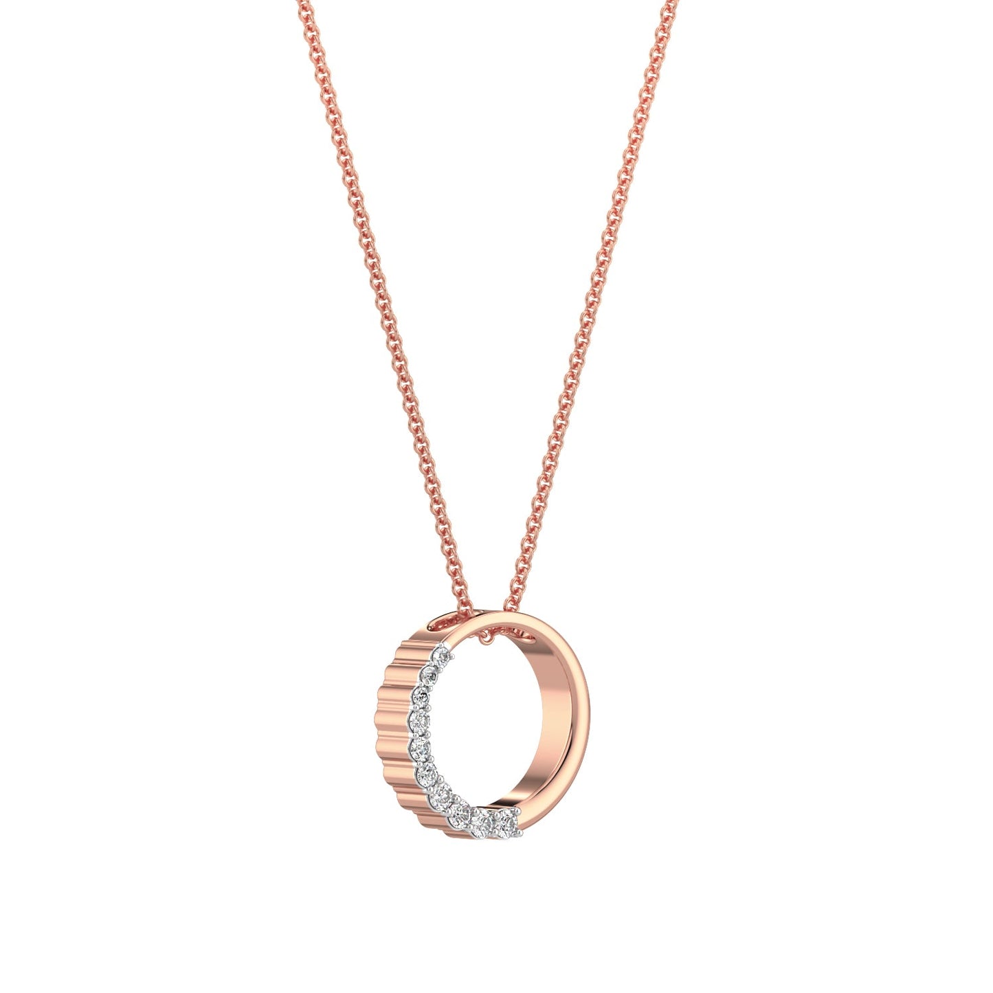 Stellar Diamond Chain Necklace-Rose Gold