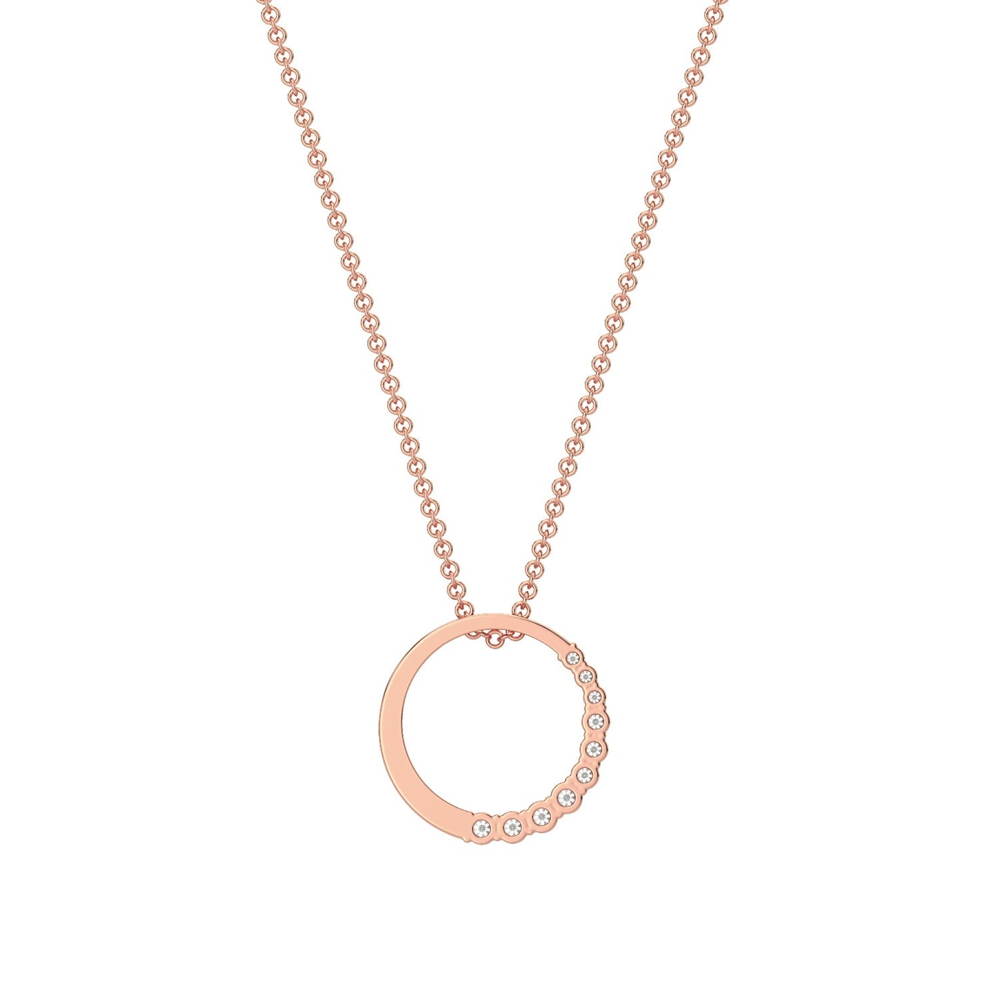 Stellar Diamond Chain Necklace-Rose Gold